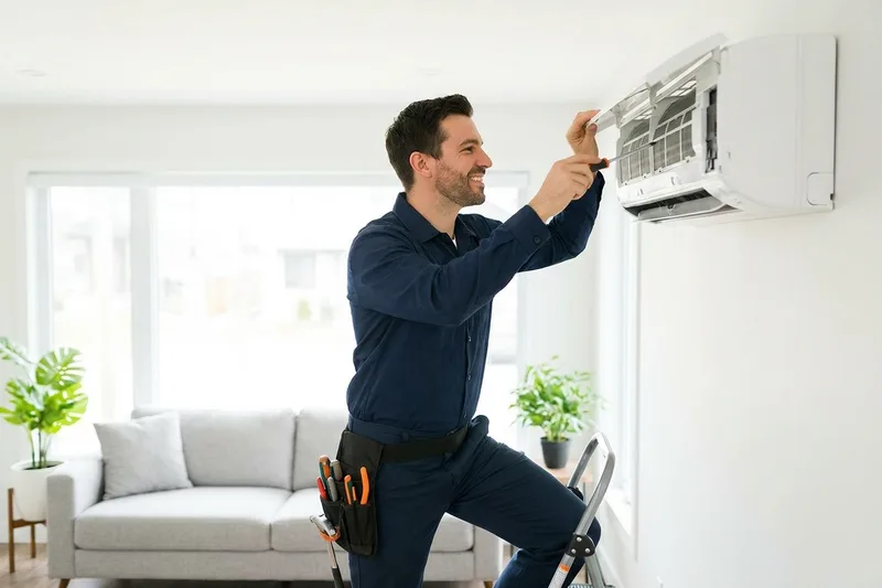 Ductless Mini-Split Repair repair technician at work