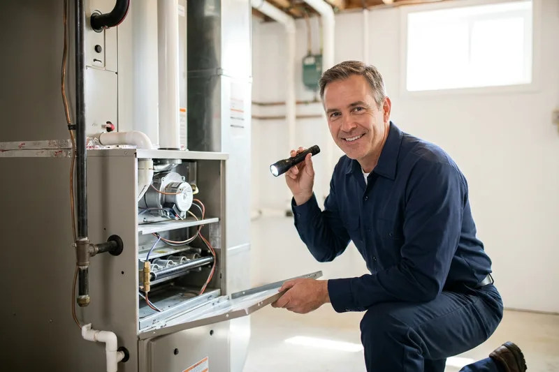 Furnace Repair repair technician at work